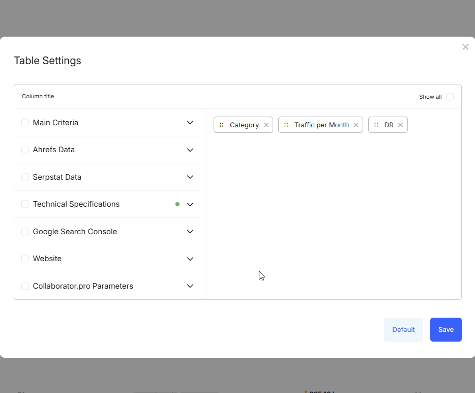 How to manage the display order of the Google AI Overviews metric in the Collaborator catalog